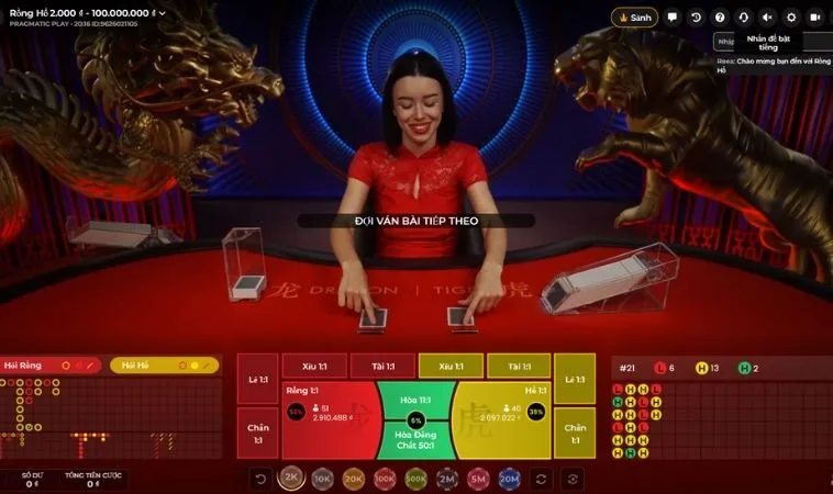 Trải nghiệm chơi Dragon Tiger Tại KuWin cùng dealer người thật xinh đẹp
