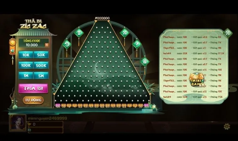 Giao diện chơi game nhanh ZicZac KuWin
